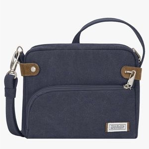 Travelon Navy Crossbody Bag with Tan Accents